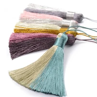 2pcs polyester silk multicolor braid tassels diy jewelry curtain decorative accessories bag pendant double color tassel fringe