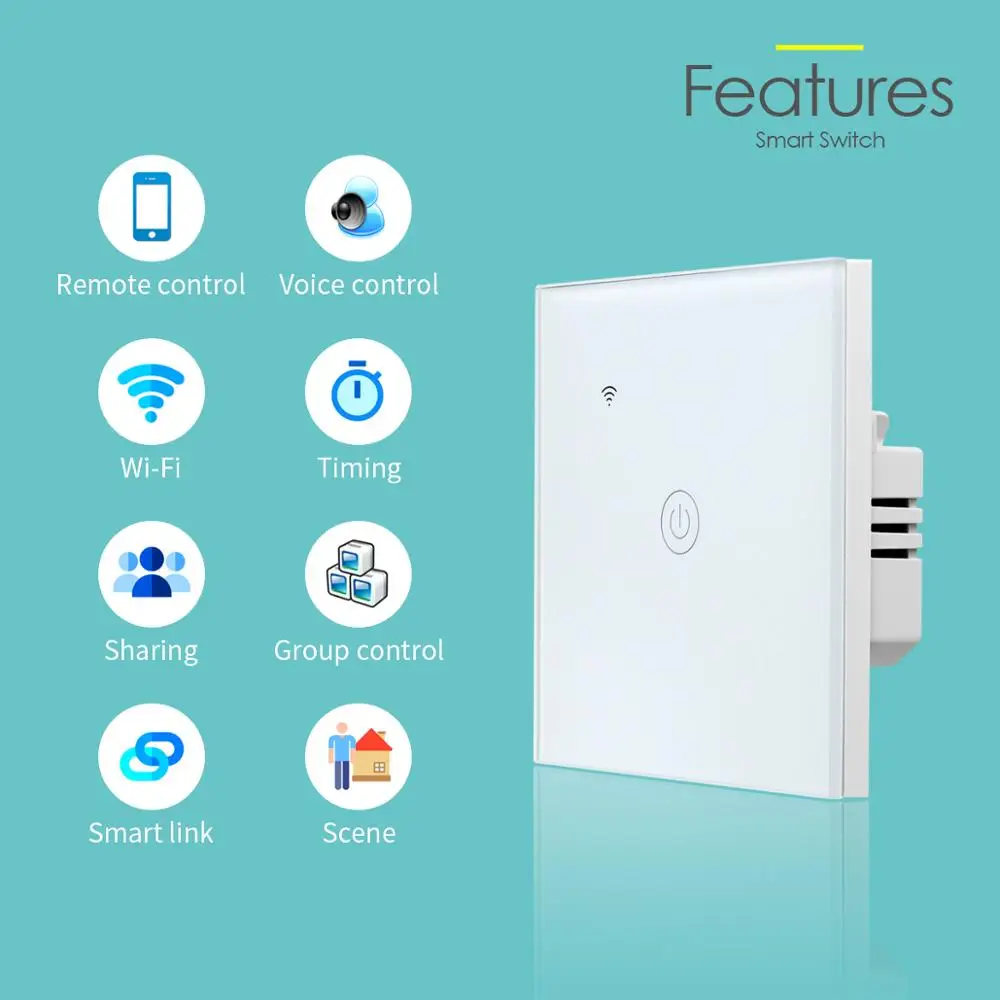 Apple Homekit/TUYA Smart Switch Interruptor Home Glass Touch WIFI Voice Light Switches Use Siri/Alexa google home | Обустройство дома