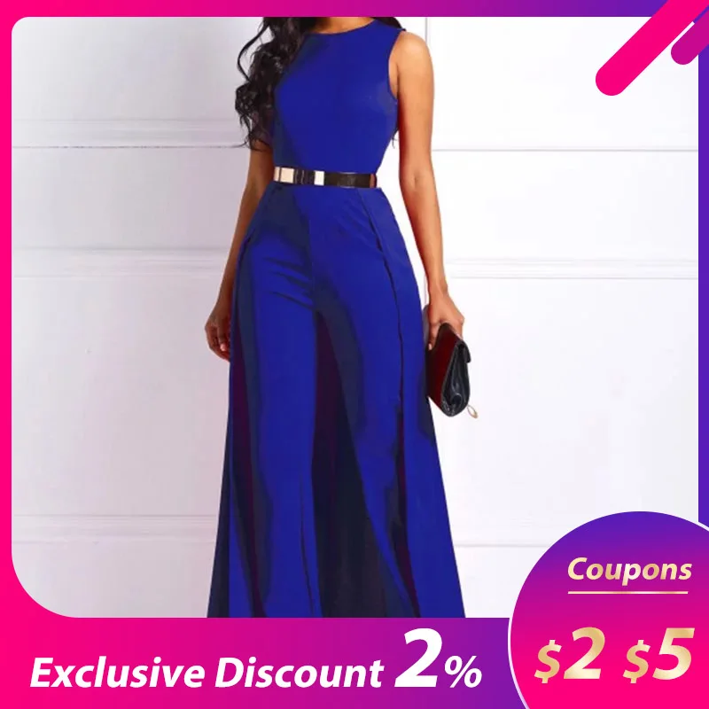 Женский прямой комбинезон размера плюс с высокой талией элегантные формальные