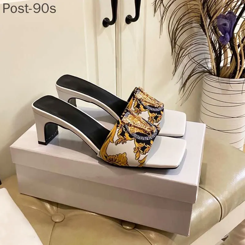 

2021 spring and summer newhigh-heeled women's slippers sandals, heel height 6cm 2 colors, size 35-40