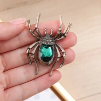 green classic spider insect brooch crystal brooch fashion men and women banquet gift jewelry