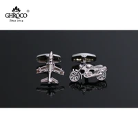 ghroco high quality exquisite motorcycle airplane shape cufflink fashion luxury gift for business menwoman groom and wedding
