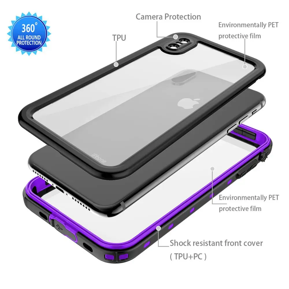 SHELLBOX IP68 Waterproof Phone Case For iPhone XR XS Max Full Protection Cover Smart Underwater |