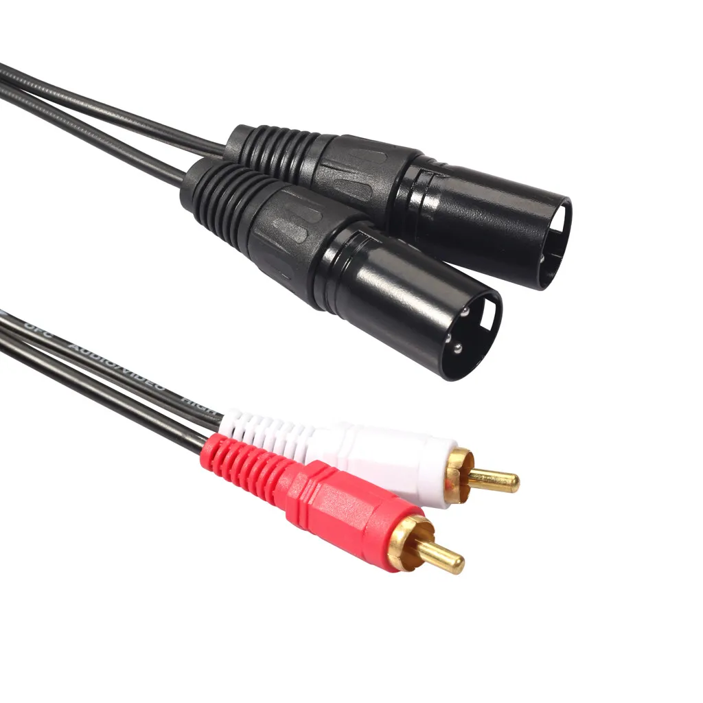 Двойной RCA штекер на двойной XLR папа 3 Pin Amp миксер Микрофон Кабель 1 5 м аудио кабель
