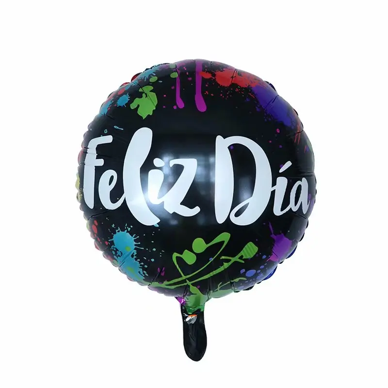 

10Pcs 18inch Spanish Feliz Dia Foil Balloon Happy Birthday Party Decoration Adult Wedding Round Helium Baby Shower Kids Globos