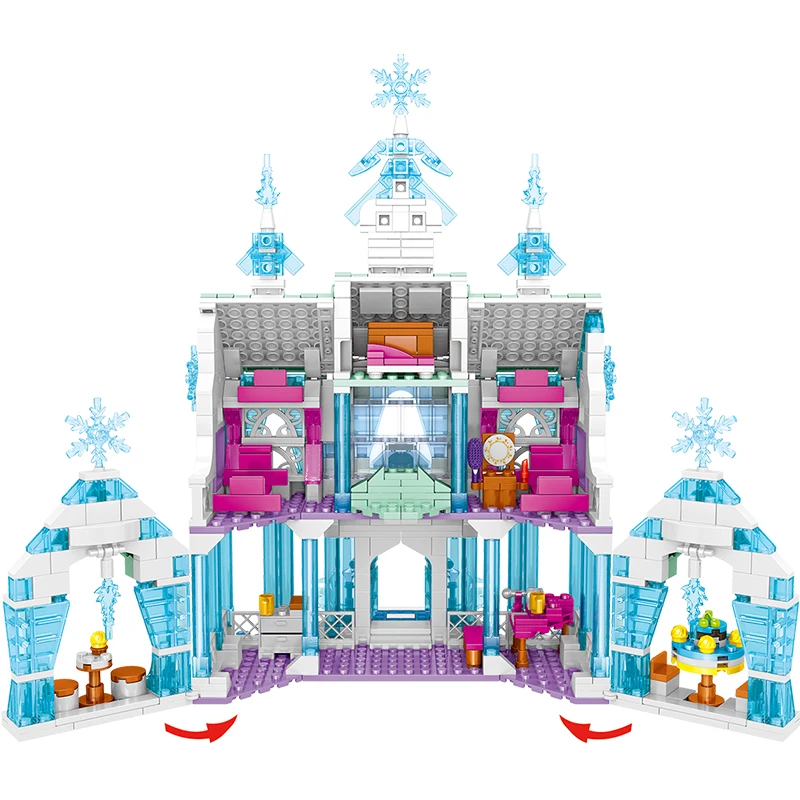 

Friends Princess Palace Winter Magic House Playmobil Ice Snow Dream Castle Building Blocks Action Figures Bricks Toys For Girls