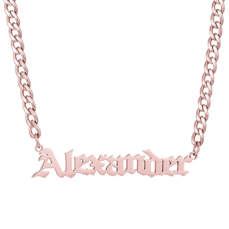 Индивидуальное ожерелье с именем на заказ чокер из нержавеющей стали золотое для