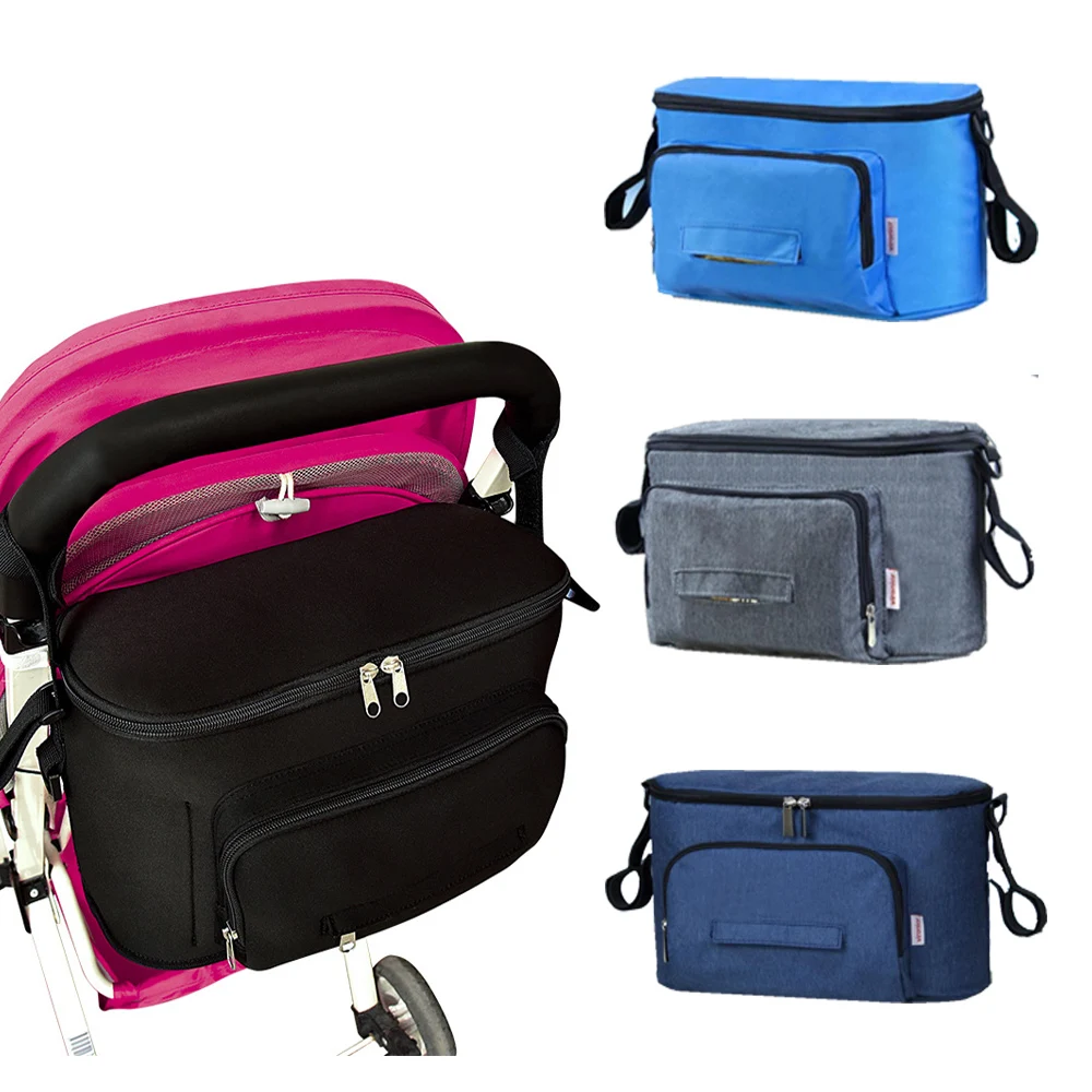 

Вместительная сумка-Органайзер для детской коляски, дорожная подвесная сумка для мам для подгузников, держатель для бутылки, аксессуары для детской коляски