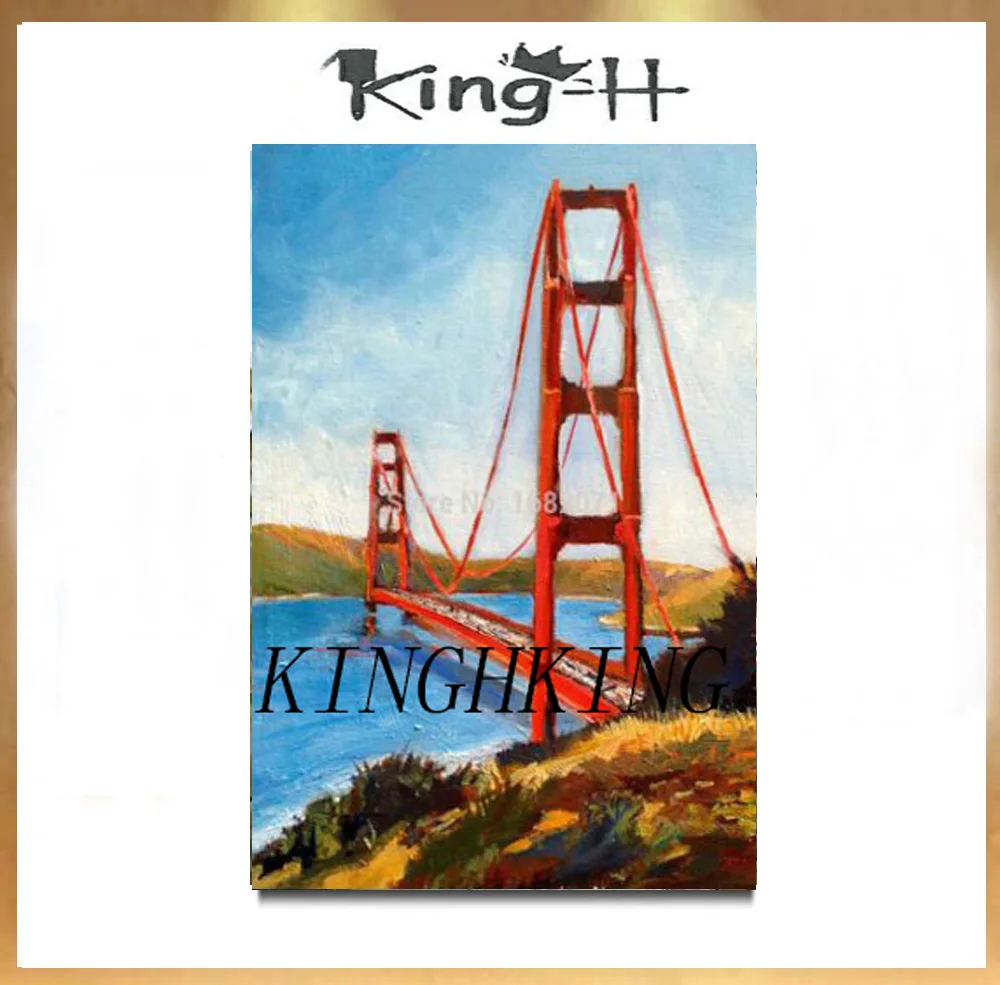 США знаменитое здание Золотые ворота мост картина маслом на холсте Ручная