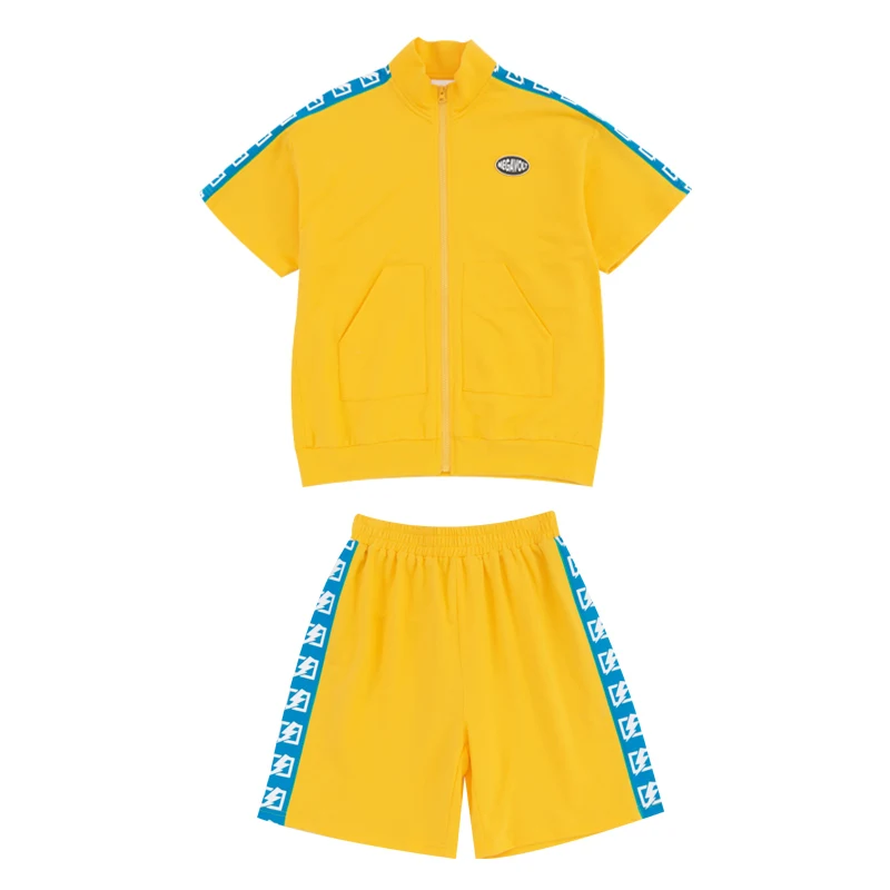 

Leisure Sports Suit Yellow Top Shorts Children Hip-Hop Dance Clothes For Girls Jazz Costume Boys Stage Outfits Clothing XS2192