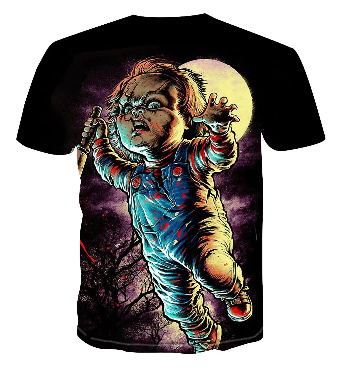 Мужская футболка Забавная детская с 3d принтом Чаки Футболка harajuku размер