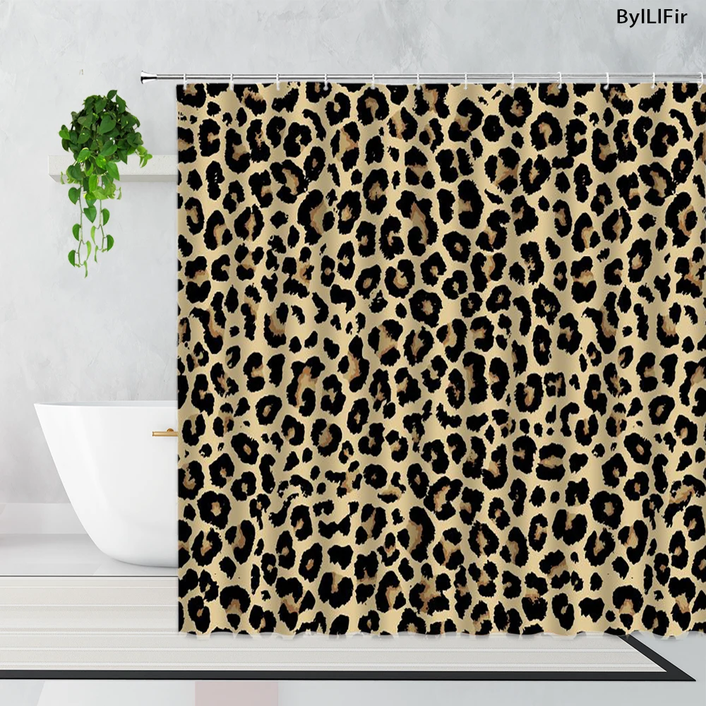 

Yellow Red Leopard Shower Curtains Black White Zebra Pattern Modern Home Decor Background Boy Girl Gift Bathroom Bathtub Curtain