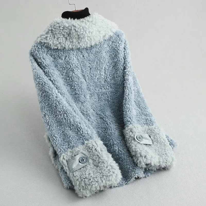 

200% Women Winter Coat Wool Real Fur Jacket Korean Short Furry Coats Outerwear Manteau Femme 2020 KQN62505 KJ4272