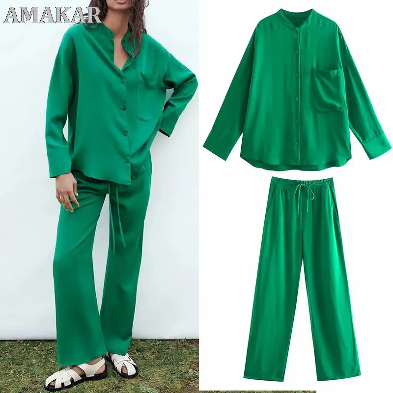 

Za suit women suit 2-piece suit pants suit 2021 new fashion printing straight leg women suits casual chic street youth suits