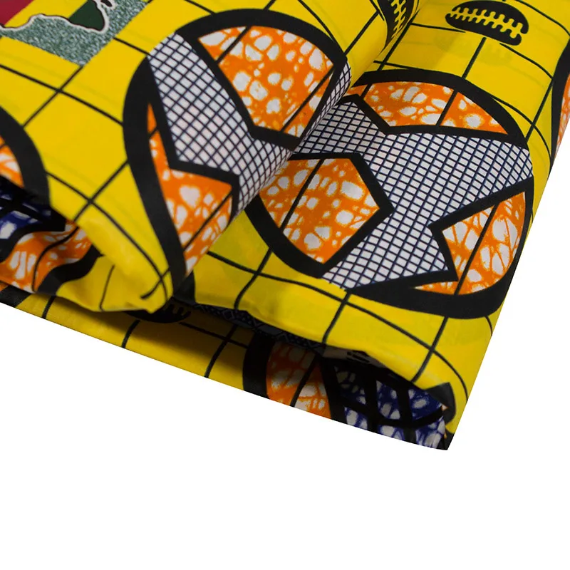 

100% cotton veritable wax real wax print wax 6yards African ankara sewing tissu fabric Yellow WB-52