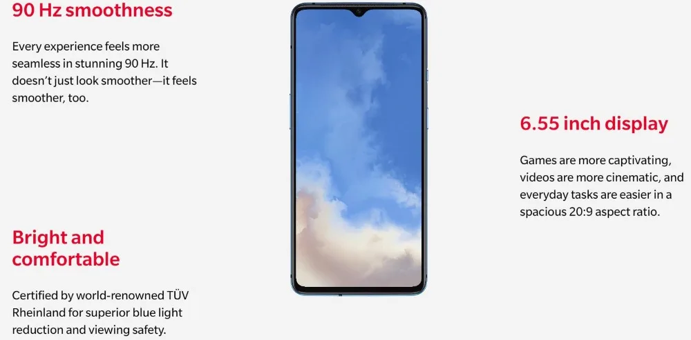 Смартфон OnePlus 7T с глобальной ПЗУ, 8 ГБ, 128 ГБ, Восьмиядерный процессор Snapdragon 855 Plus, 90 Гц, AMOLED экран, 48 МП, тройная камера UFS 3,0, NFC
