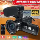 Wi-Fi 30MP 4K HD видеокамера профессиональная видеокамера vlog с ночным видением сенсорный экран 18X цифровой зум камера с микрофоном объектив