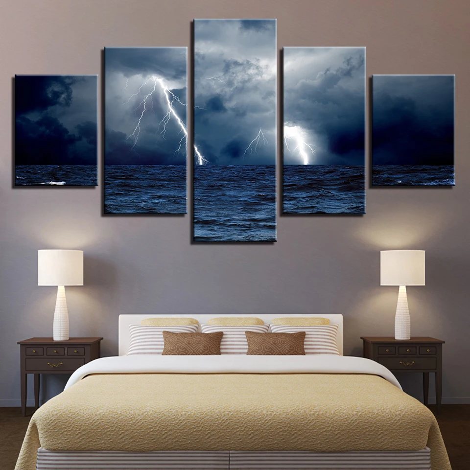 Пейзаж с изображением моря пляжа восход на океане Маяк Тропический 5 шт.