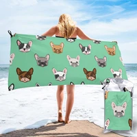 wearable bath towel cute french bulldog soft and absorbent unique towel for hotel home bathroom gifts women bathrob