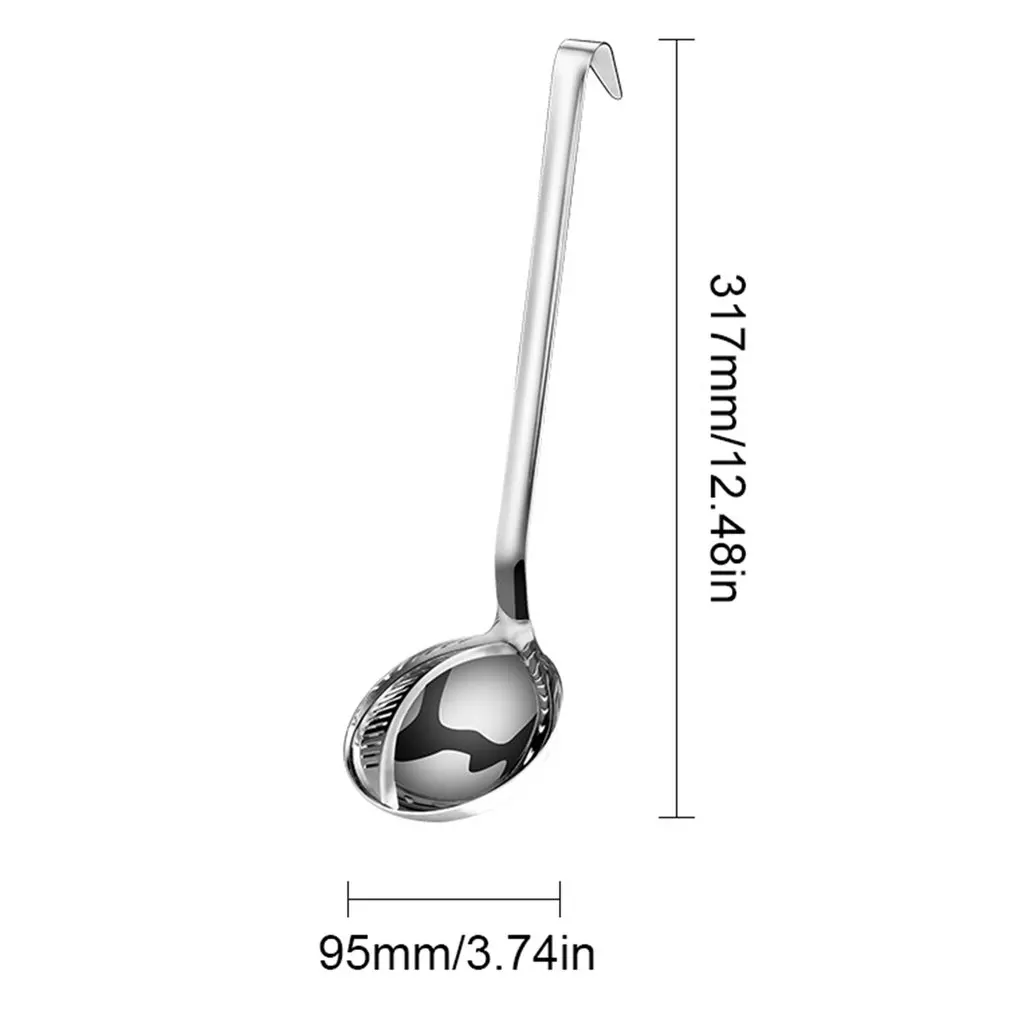 

Spoon Long Handle Kitchen Strainer Solid Color Cooking Colander Kitchen Scoop Stainless Steel Tableware Colander Hot