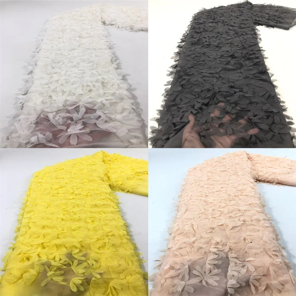 

Madison African 3D Fabric Embroidered Nigerian Lace Fabrics 2021 High Quality Lace French Tulle Lace Fabric For Women Sewing