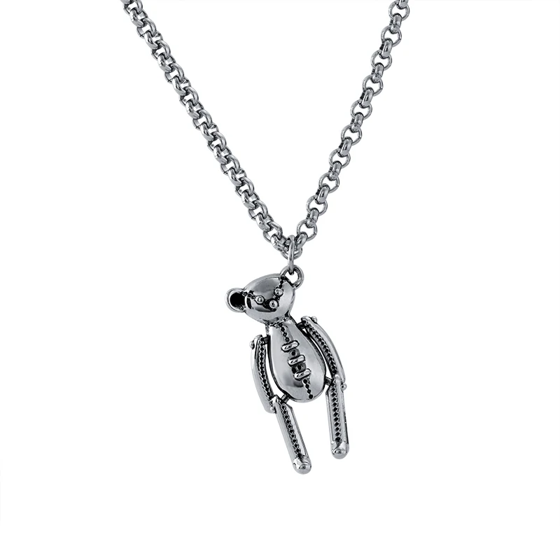 

Xiao Zhan Style Cold Style Hip Hop Bear Pendant Sweater Chain Long All-Match Simple Ins Trendy Disco Necklace for Women
