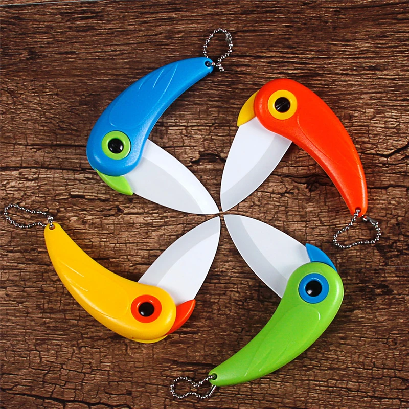 

Parrot Bird Ceramic Folding Knife Travel Portable Folding Bird Ceramic Knife Ceramic Fruit Knife Paring Knife