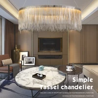 deyidn modern luxury pendant lamp tassel aluminum chain chandelier living dining room bedroom nordic led decorative hang lamps