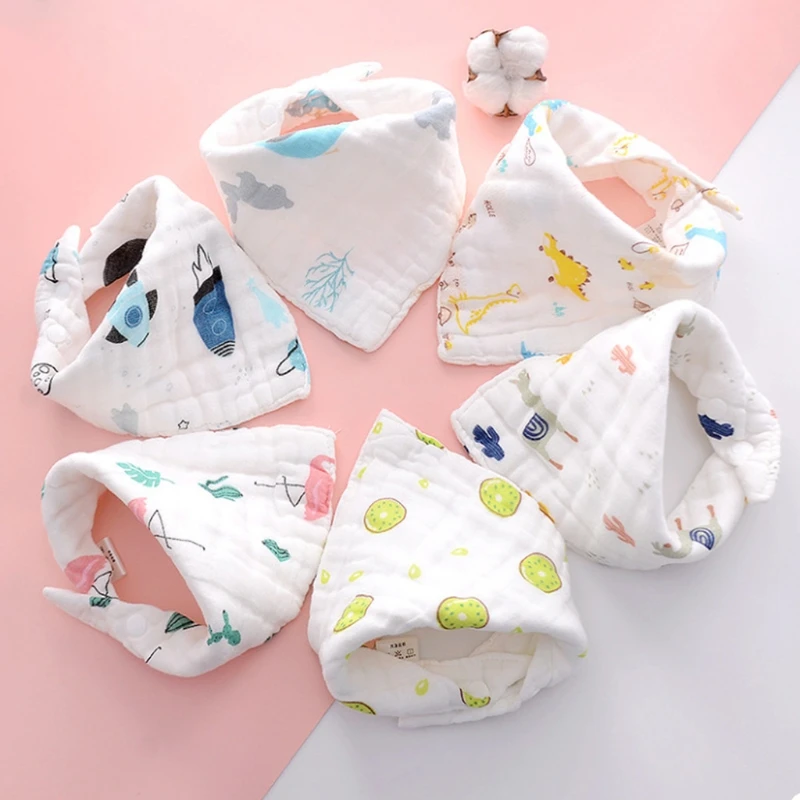 Baby Infants Feeding Bibs Newborn Soft Gauze Saliva Towel Toddler Triangle Scarf