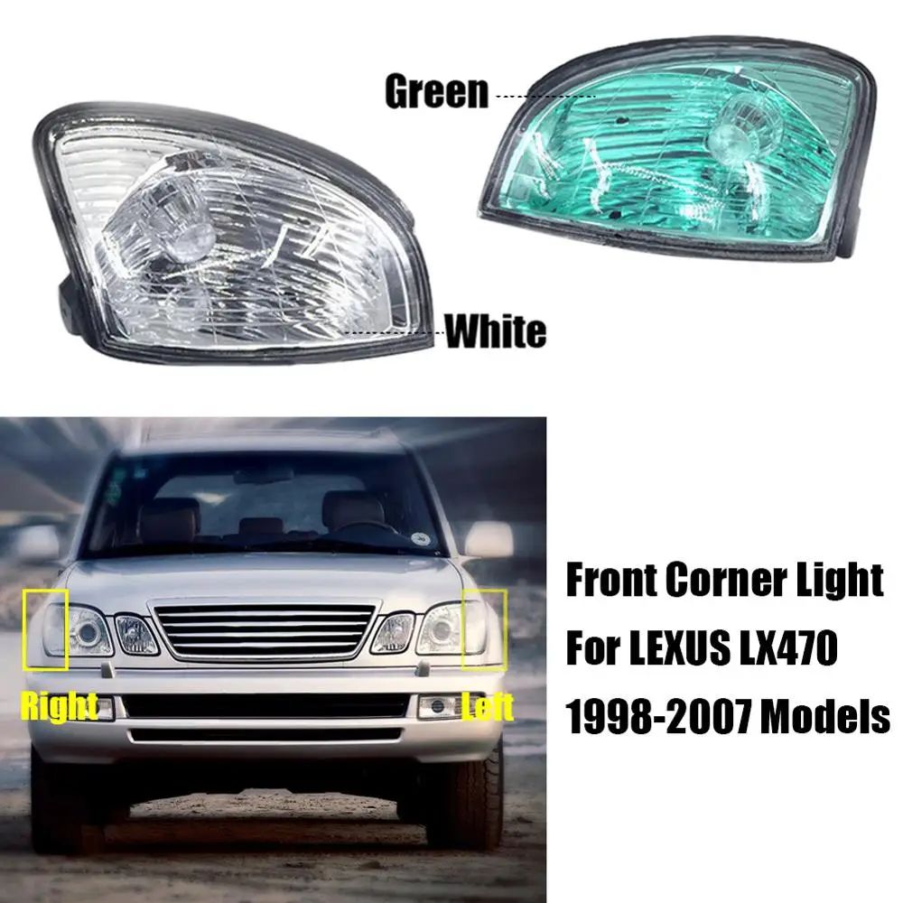 

2PCS Fit for Lexus LX470 1998-2000 2001 2002 2003 2004 2005 2006 2007 Front Bumper Turn Signals Corner Light Lamp