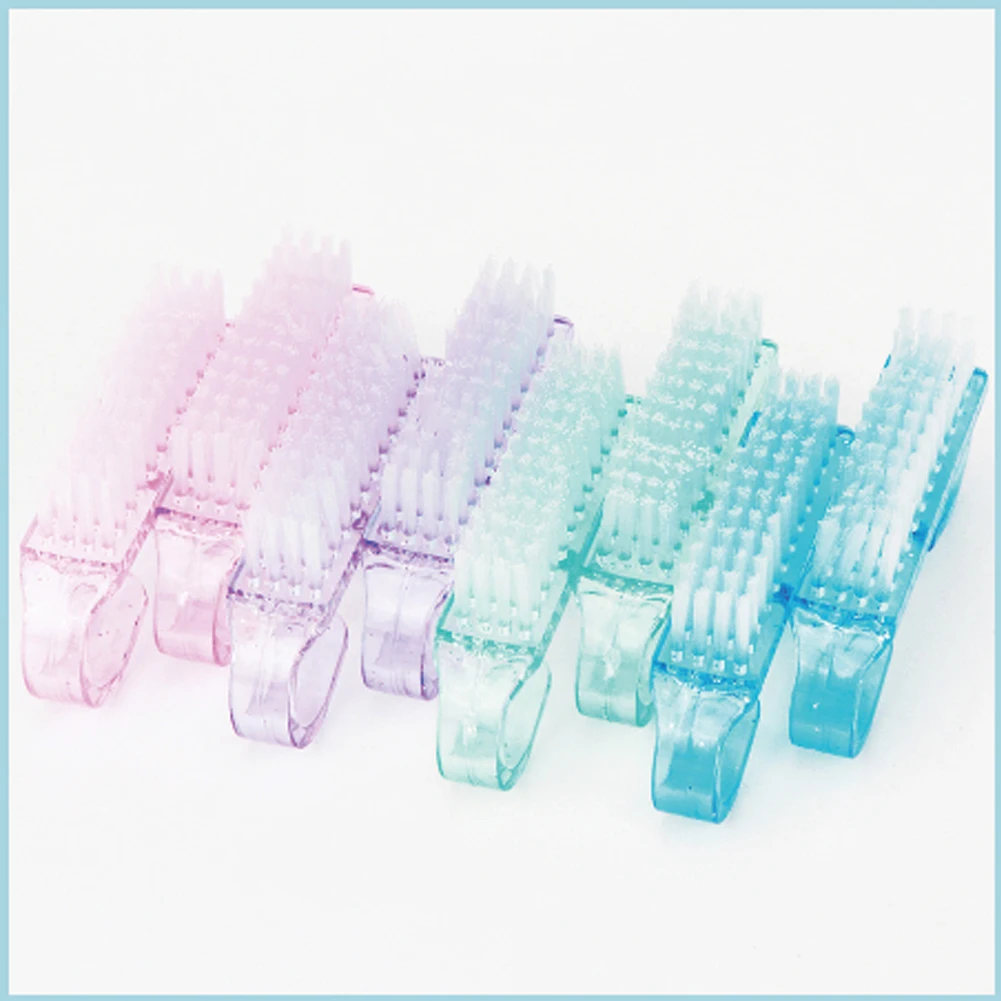 

10pcs Soft Nail Cleaning Brush Nail Art Manicure Tools Pink Green Color Cleaner For Acrylic Accessoires Ongles Gel DIY Kit Tool