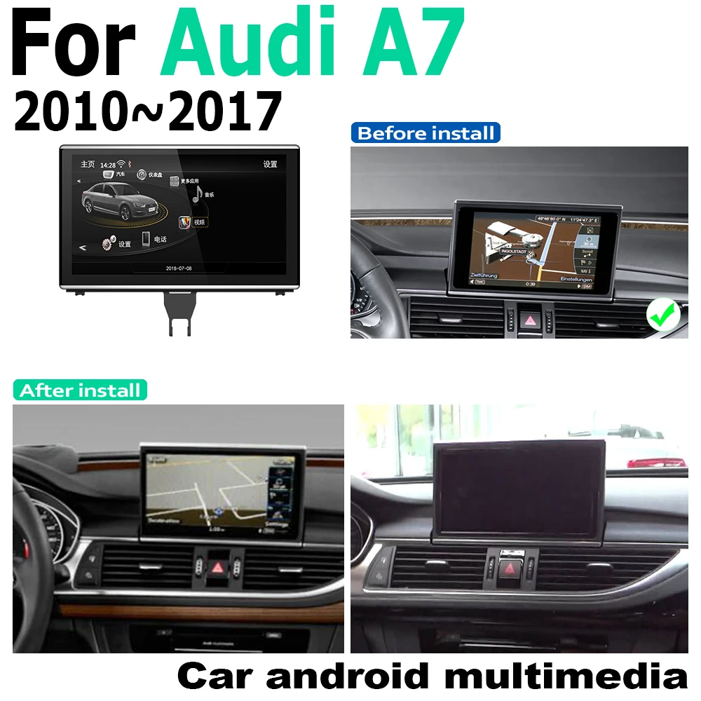 Android 9 0 4 + 64 для Audi A7 4G8 2010 ~ 2017 MMI GPS сенсорный экран мультимедийный плеер Стерео