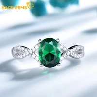 sace gems solid 100 925 sterling silver rings for women created emerald gemstone ring wedding engagement band fine jewelry