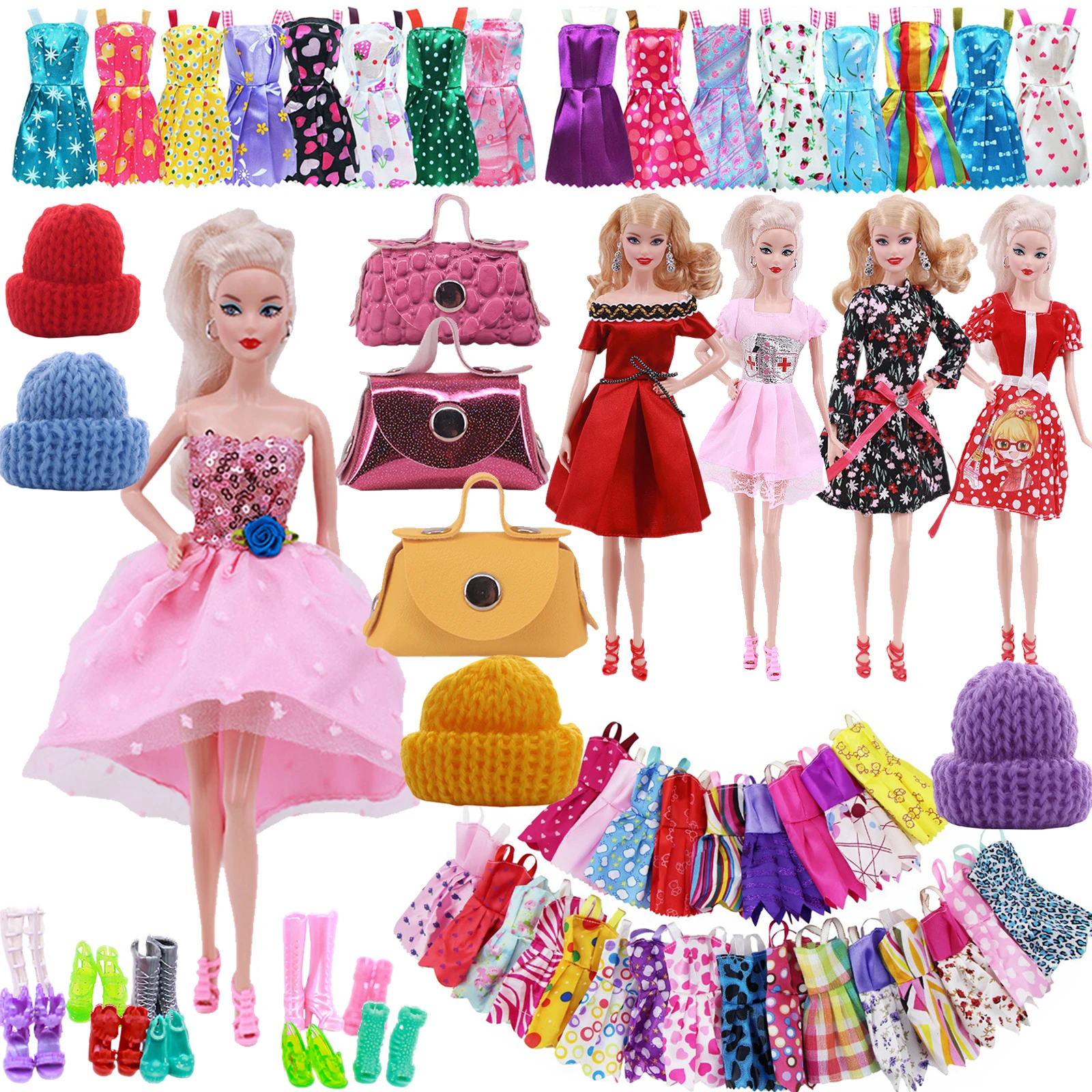 Одежда для кукол Барби, вечернее платье и аксессуары, подходит для кукол Барби 11,5 дюйма, коктейльное, ежедневно, аксессуары для повседневной...