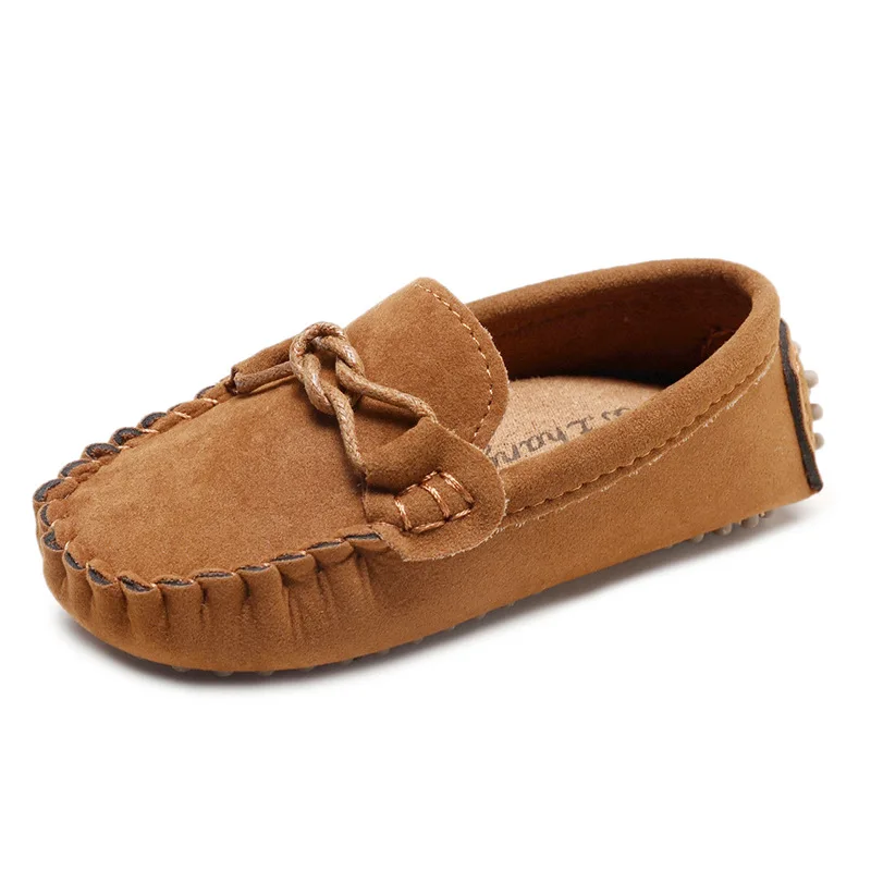 JGSHOWKITO Girls Boys Shoes Fashion Soft Kids Loafers Children Flats With Cow Muscle Bottom Knotted Tie For Toddlers Moccasins | Детская