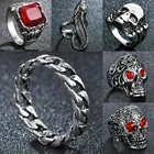 Кольцо-цепочка серебристое в стиле панк для мужчин и женщин