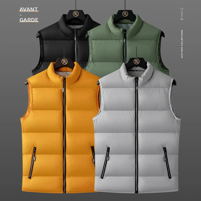 

Fashion All-match Warm Vest Male Korean Hip Hop Waistcoat Winter All-match High Quality High Street Puffer Army Green Vest Mens