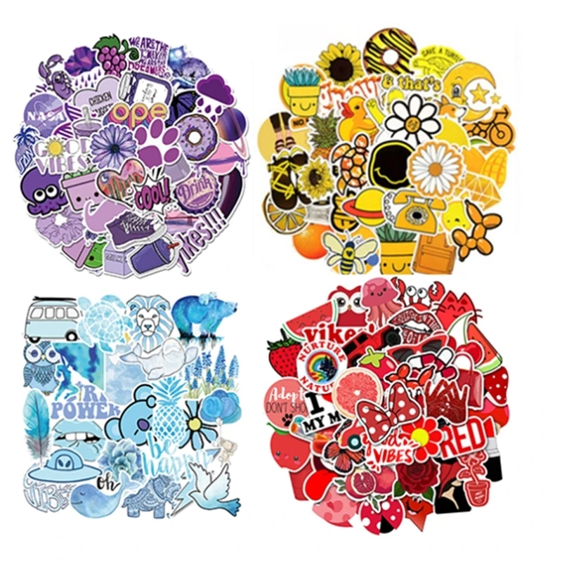 

Pack of 50Pcs Cute VSCO Fresh Style Series Stickers Waterproof Car Laptop Stickers Luggage Bottle Decals
