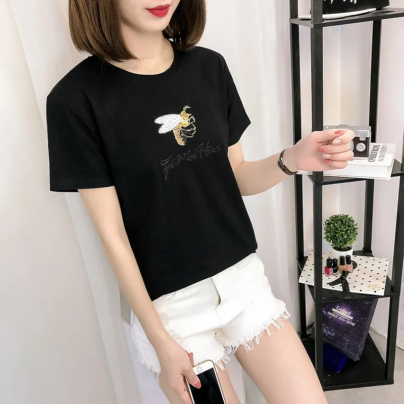 Новая летняя женская короткая футболка Летняя Сексуальная с коротким рукавом