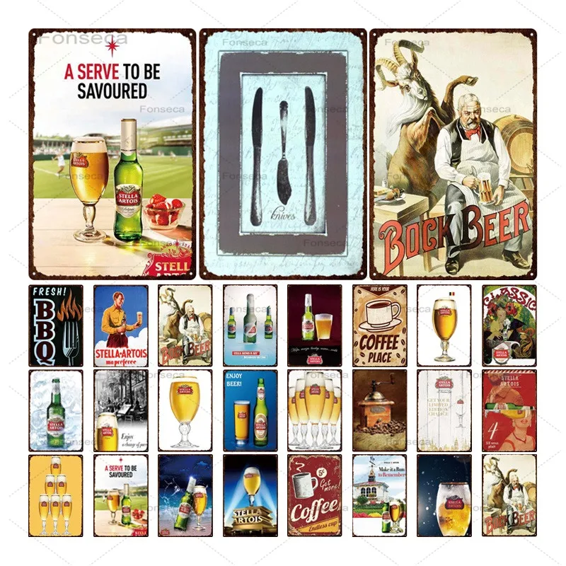 Металлическая тарелка для пива в бельгийском стиле оловянные знаки кофе