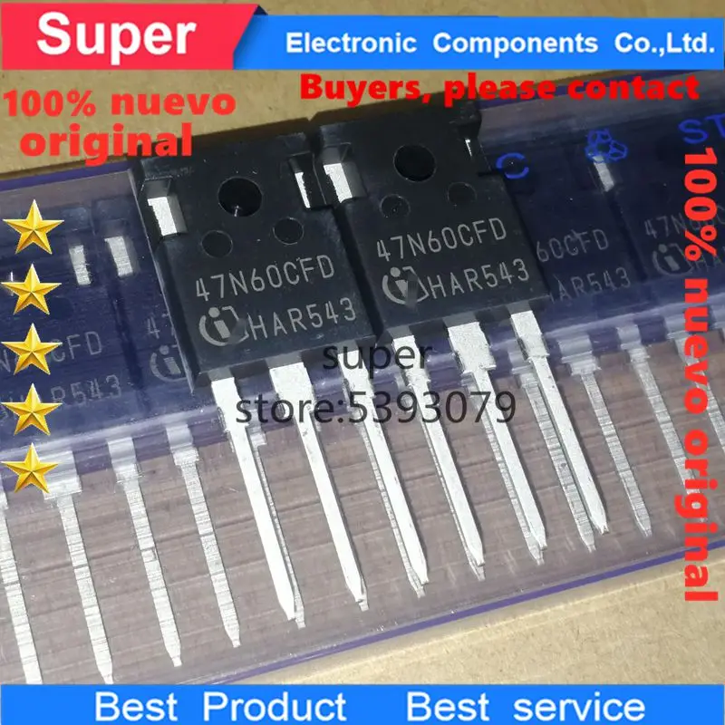 100% nuevo 5 unids/lote MOSFET SPW47N60C3 47N60C3 TO 247 транзистор оригинальный SPW47N60CFD 47N60CFD|Аксессуары