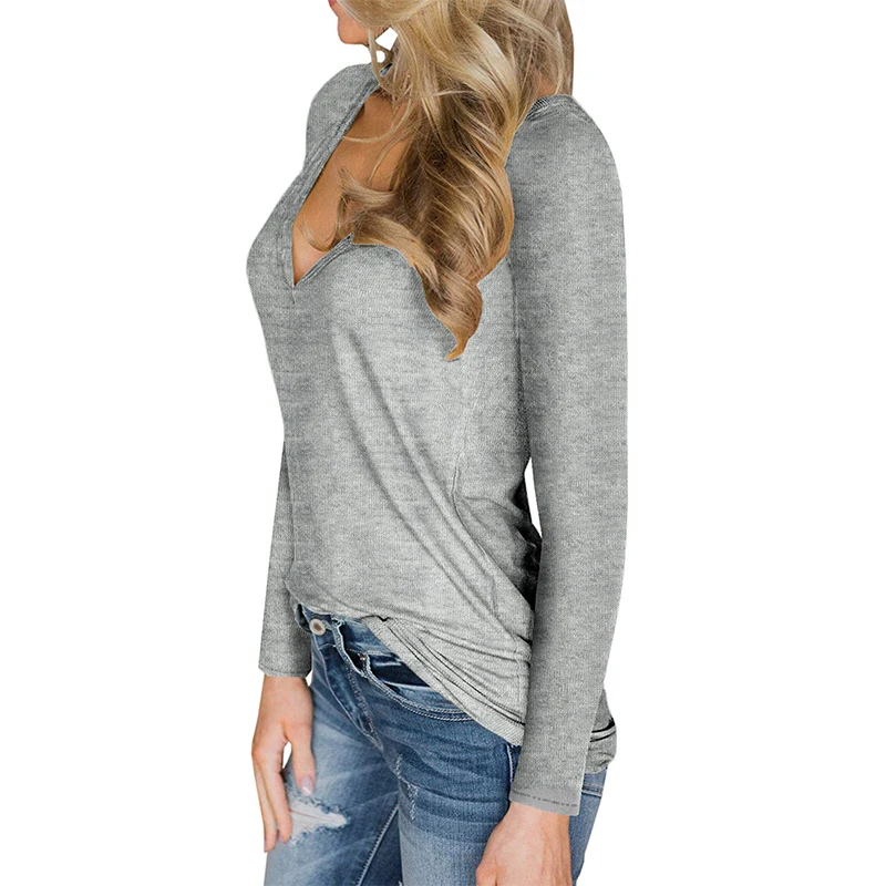 Сексуальный свитер с глубоким v-образным вырезом Женский Зимний вязаный пуловер