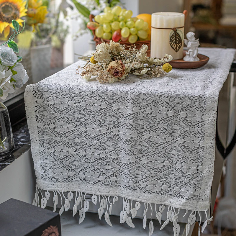 

Белый кружевной тканевый чехол с кисточками, чехлы для микроволновой печи, пылезащитный чехол, маслостойкие защитные аксессуары для кухни