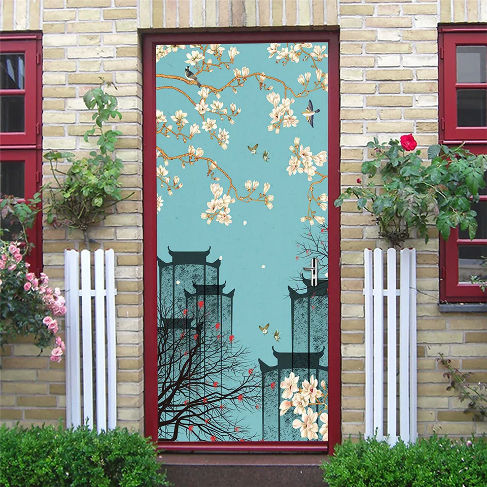2 шт./компл. двери Стикеры 3D коридор художественные настенные наклейки "сделай сам" самоклеящаяся Водонепроницаемый обои ПВХ плакат Стикеры s porte домашний дизайн