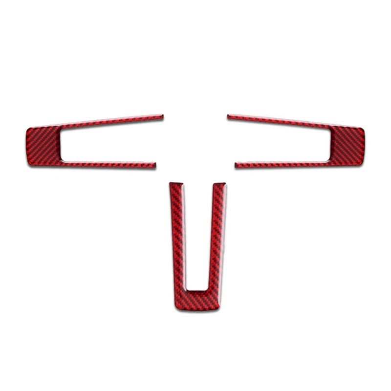 

Red Carbon Fiber Car Interior Wheel Steering Central Control CD Panel Sticker Trim for Ford Mustang 2009-2013