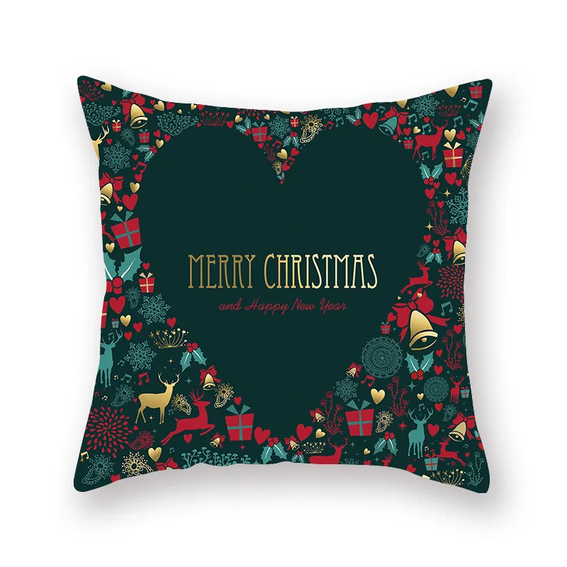 

45x45cm Christmas Throw Pillow Cover Printing Living Room Sofa Cushion Cover Car Office Pillow Case Home Decoration AT152