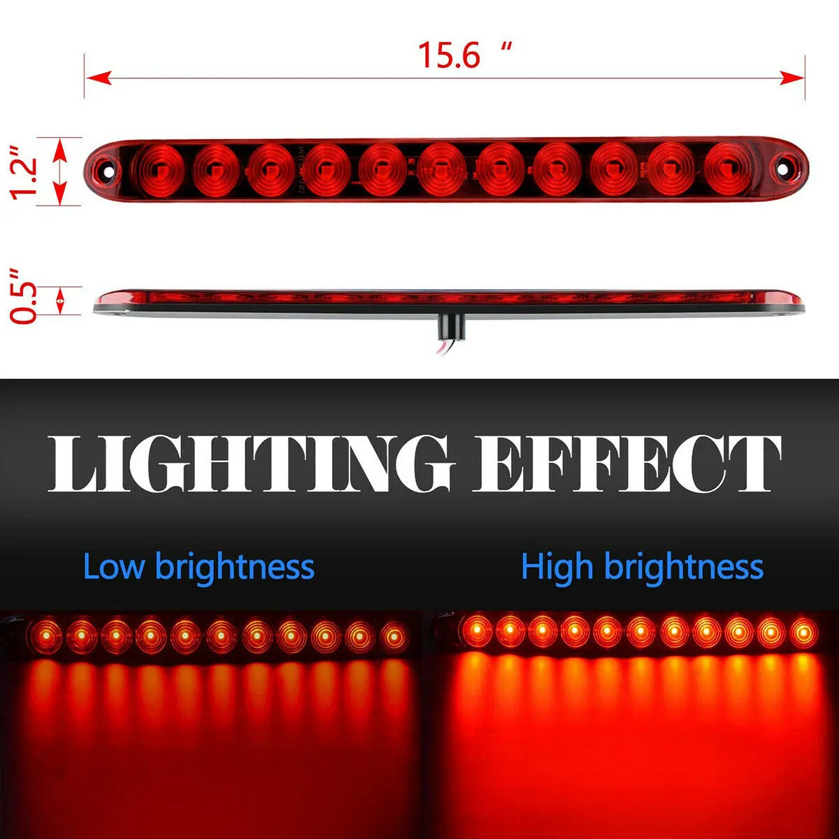 

Sealed Strip Trailer Light Bar Stop Super Bright Truck Vehicle Waterproof 11 LED Lamps