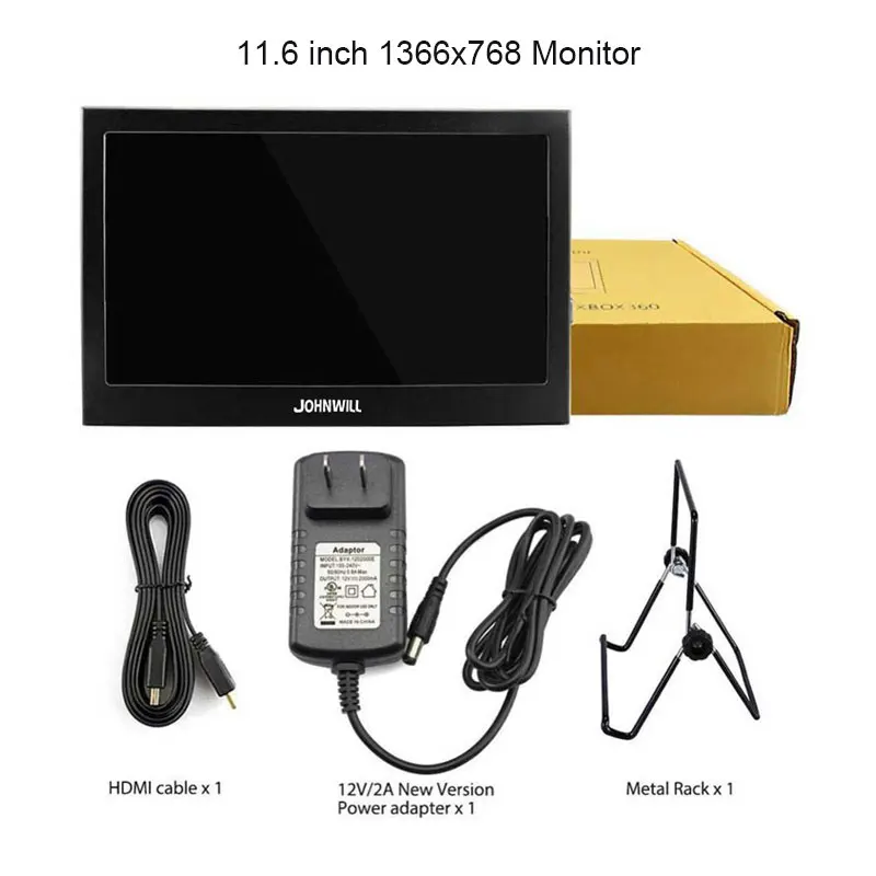 11.6 inch 1366x768 Портативный игровой монитор ПК 11,6 дюймов ЖК-дисплей экран 1080P ips HD mini VGA HDMI компьютерный монитор для ноутбука Raspberry Pi PS4 - Цвет: 11.6 inch 1366x768