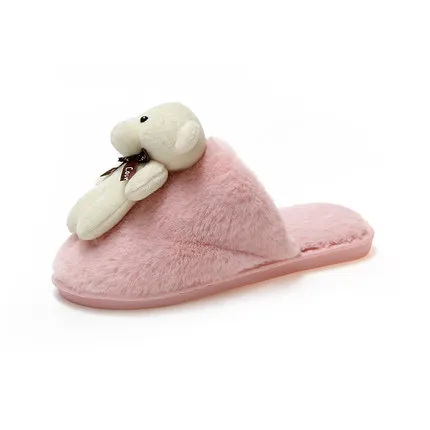 

Cotton slippers cute Korean version of the cartoon non-slip soft bottom 2019 new female flat bottom word drag