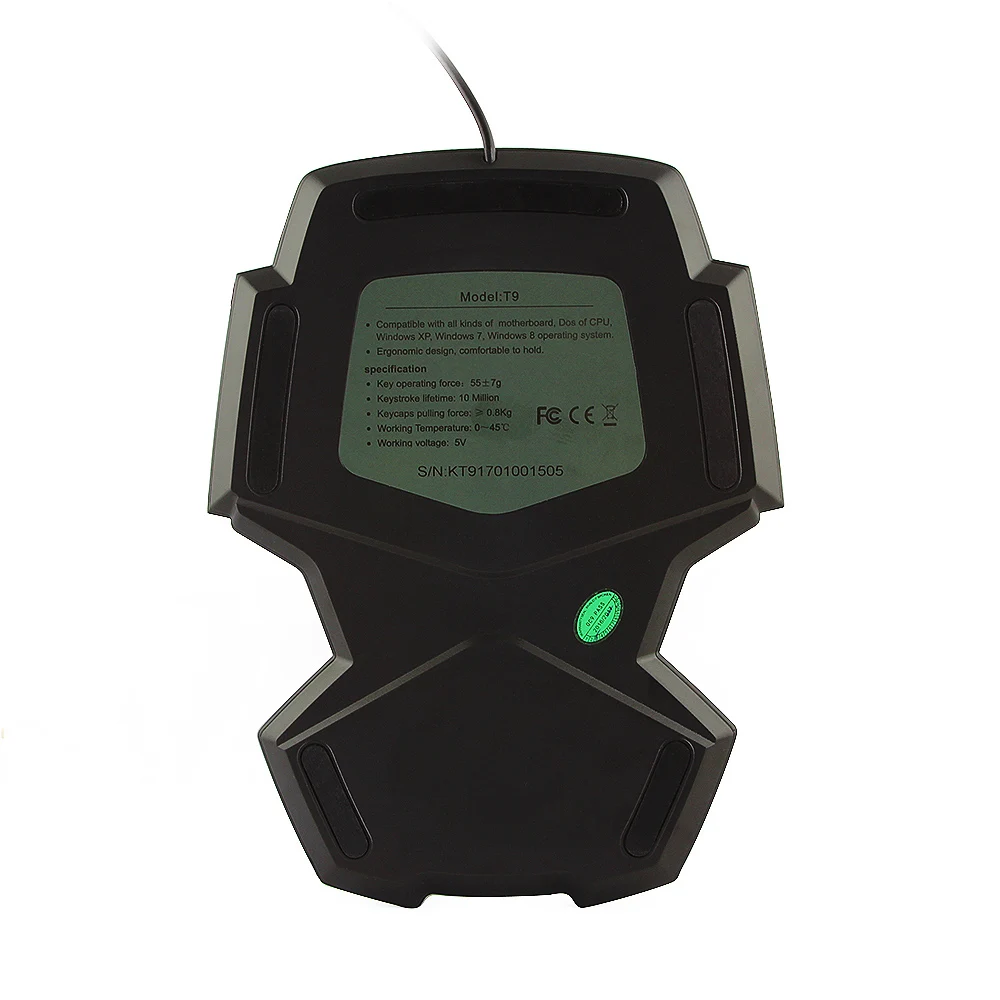 Игровая клавиатура Delux T9 Офисная Проводная Одноручная с красным колпачком и